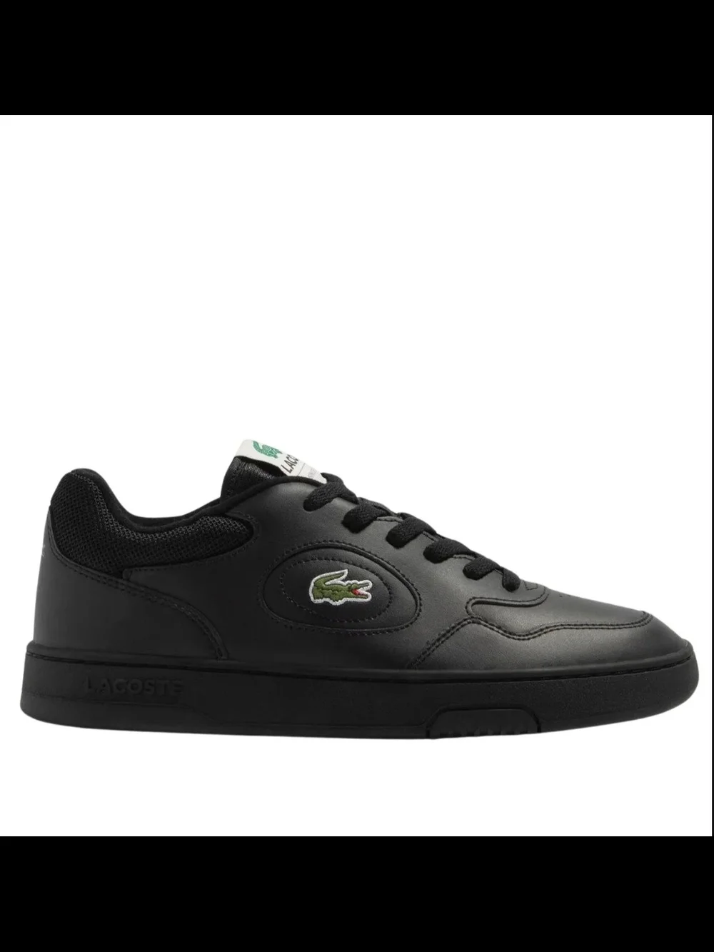 Lacoste Tennis Heritage Low Top Black Leather Sneakers Green Crocodile Mens 12